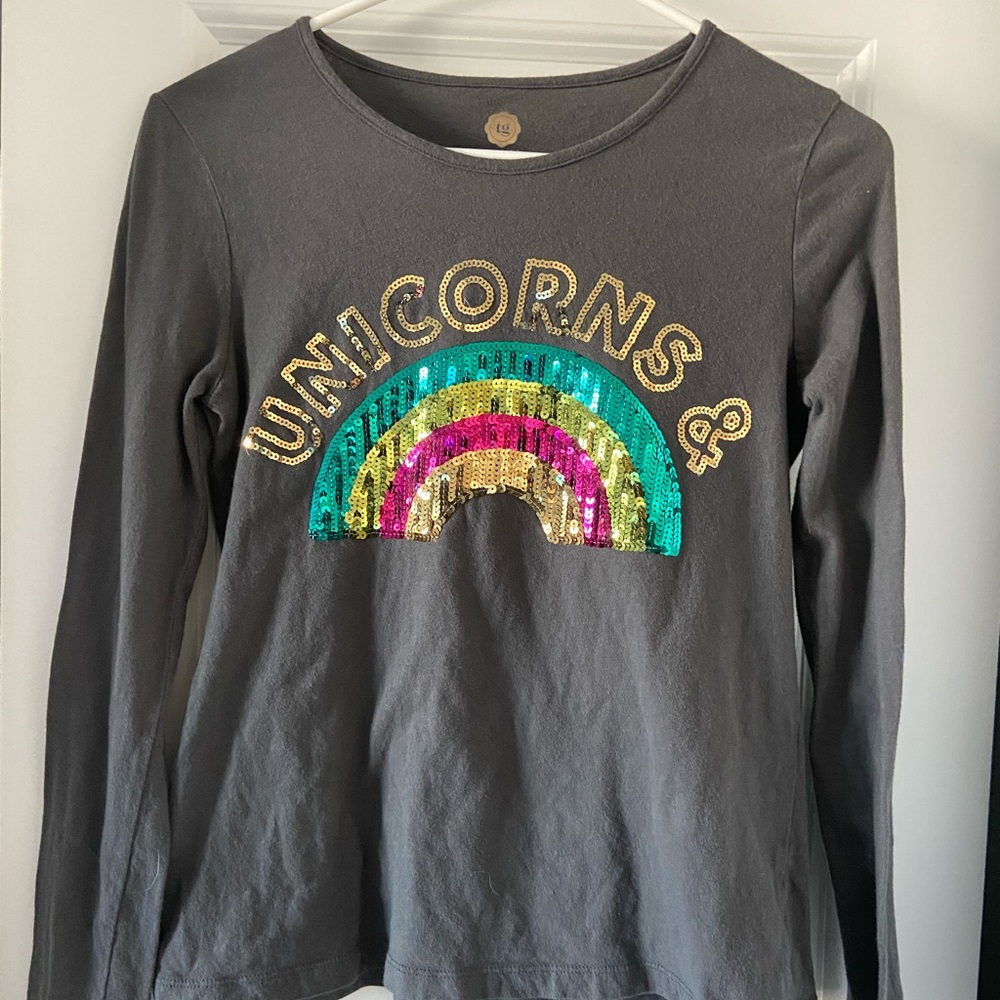 Total Girl- Unicorns and rainbows long sleeve tee